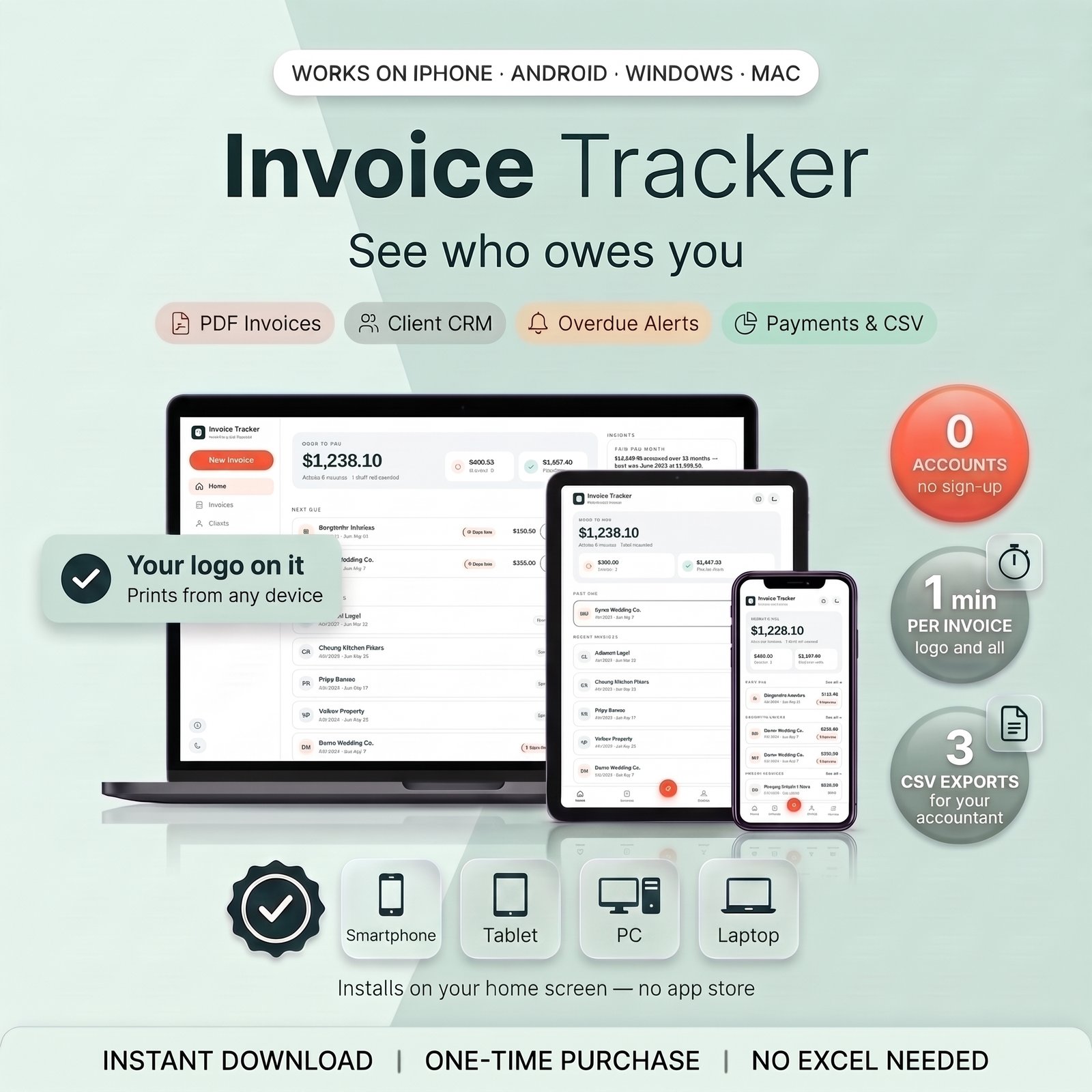 Invoice Tracker & Client CRM for Small Business